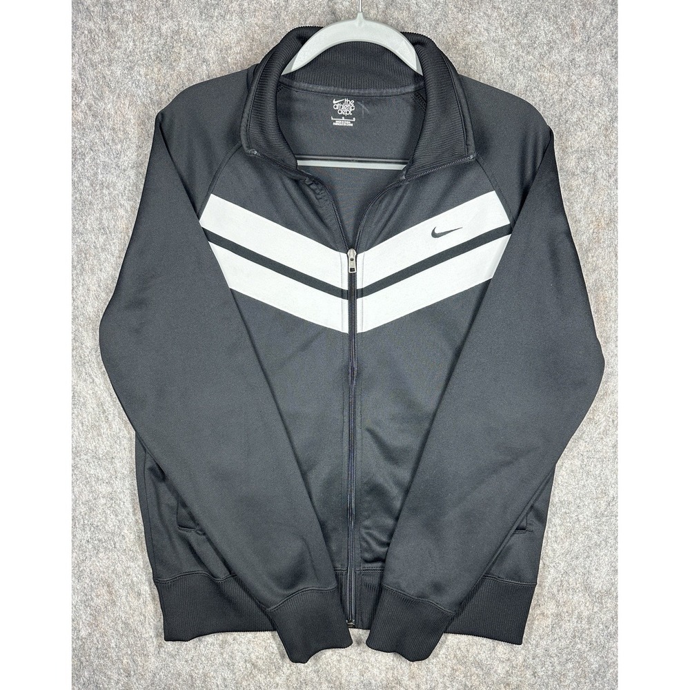 Nike The Athletic Dept Track Jacket Mens L Black Full Zip Retro Chevron